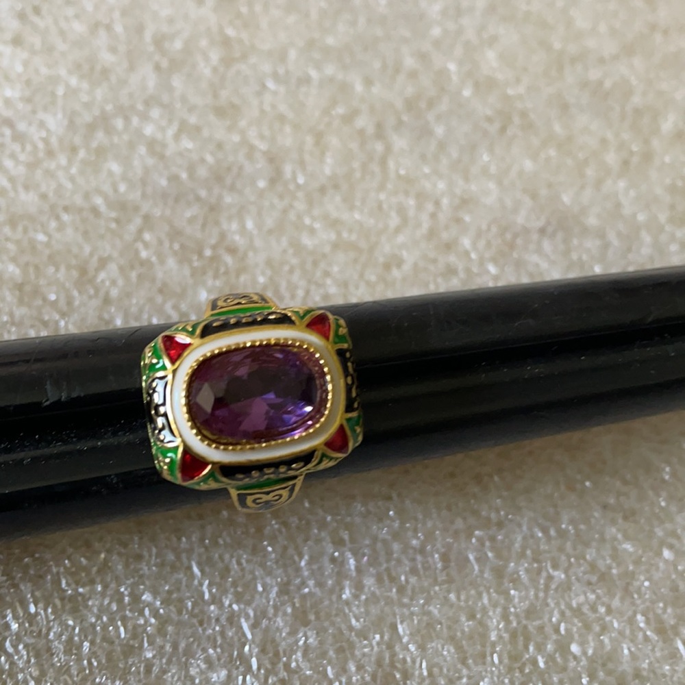Enamel amethyst ring - Picture 5 of 5